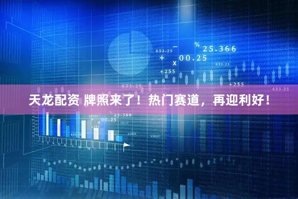 天龙配资 牌照来了！热门赛道，再迎利好！