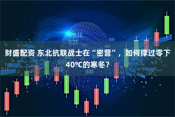 财盛配资 东北抗联战士在“密营”，如何撑过零下40℃的寒冬？