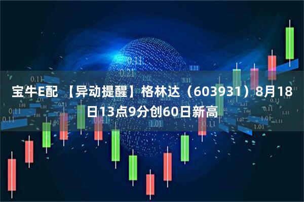 宝牛E配 【异动提醒】格林达（603931）8月18日13点9分创60日新高