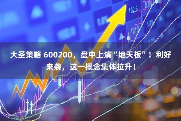 大圣策略 600200，盘中上演“地天板”！利好来袭，这一概念集体拉升！