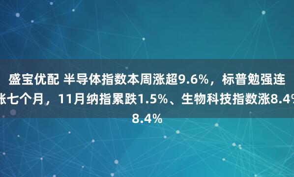 盛宝优配 半导体指数本周涨超9.6%，标普勉强连涨七个月，11月纳指累跌1.5%、生物科技指数涨8.4%