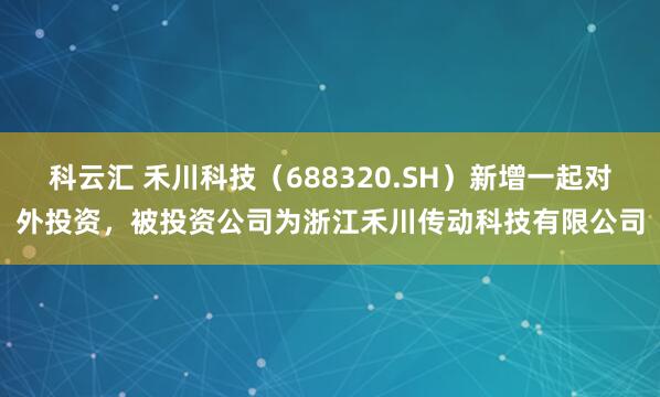 科云汇 禾川科技（688320.SH）新增一起对外投资，被投资公司为浙江禾川传动科技有限公司