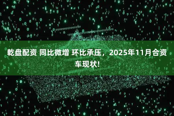 乾盘配资 同比微增 环比承压，2025年11月合资车现状!